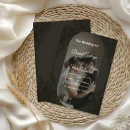 Classic Dark Elegant Wedding Invitation Kaart