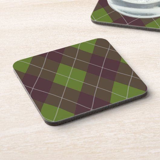 Classic Dark Green Argyle Pattern Bier Onderzetter (Linkerzijde)
