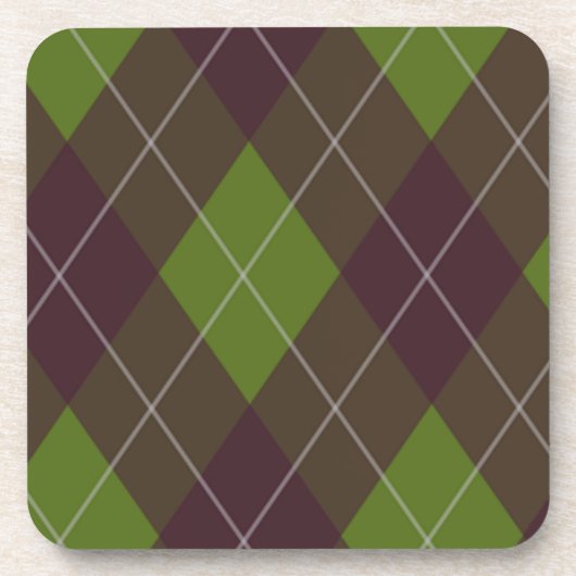Classic Dark Green Argyle Pattern Bier Onderzetter (Voorkant)