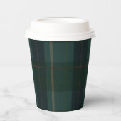 Classic Dark Green Tartan Plaid Papieren Bekers (Voorkant)