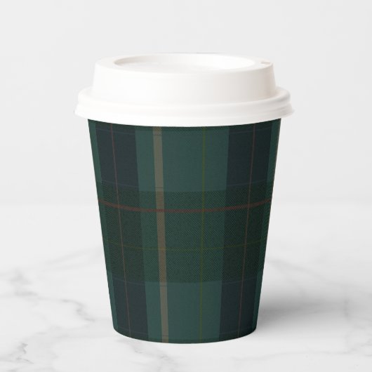 Classic Dark Green Tartan Plaid Papieren Bekers (Voorkant)