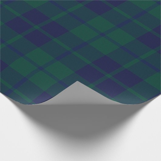 Classic Dark Green Tartan Plaid Pattern Cadeaupapier (Hoek)
