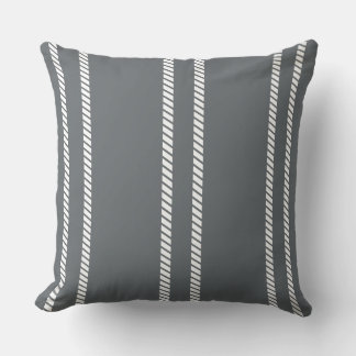 Classic Dark Grey with Stripes Throw Pillow Kussen