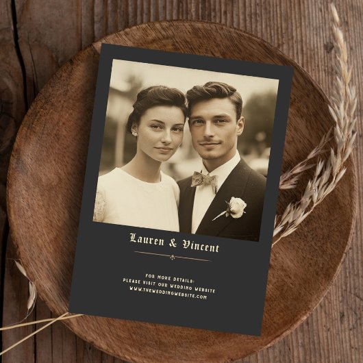 Classic Dark Rustiek bruiloft foto Kaart