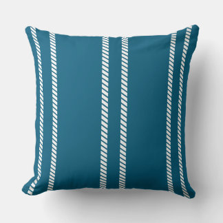 Classic Dark Teal with Stripes Throw Pillow Kussen