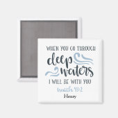 Classic Deep Waters Christelijk Bijbelvers Magneet (Voorkant / Achterkant)