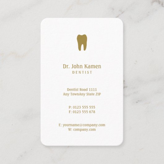 Classic Dentist | Dental Golden Appointkaart Visitekaartje (Voorkant)