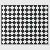 Classic Diamond Black en White Checkers Decor Cadeaupapier (Vlak)