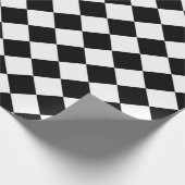Classic Diamond Black en White Checkers Decor Cadeaupapier (Hoek)