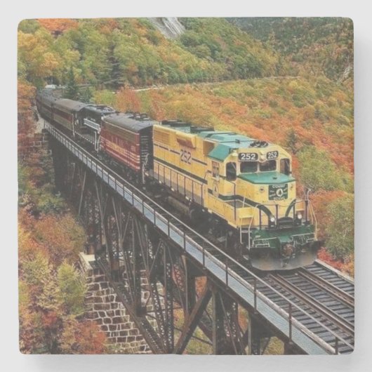 Classic Diesel Train Engine Stenen Onderzetter (Voorkant)