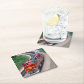 Classic Diesel Train Engine Vierkante Kartonnen Onderzetter (Insitu)