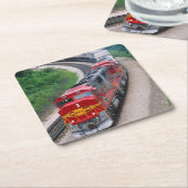 Classic Diesel Train Engine Vierkante Kartonnen Onderzetter (Schuin)