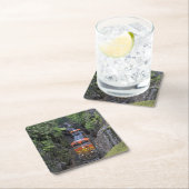 Classic Diesel Train Engine Vierkante Kartonnen Onderzetter (Insitu)