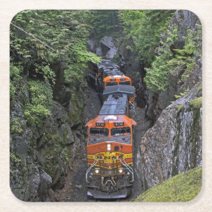 Classic Diesel Train Engine Vierkante Kartonnen Onderzetter