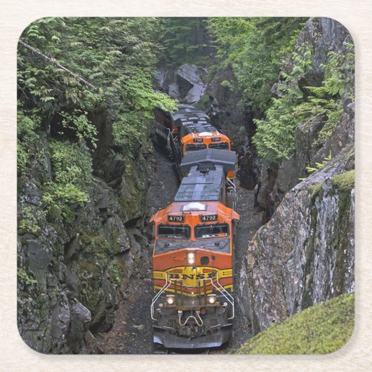 Classic Diesel Train Engine Vierkante Kartonnen Onderzetter (Voorkant)