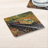 Classic Diesel Train Engine Vierkante Kartonnen Onderzetter (Schuin)