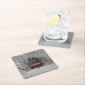 Classic Diesel Train Engine Vierkante Kartonnen Onderzetter (Insitu)