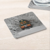 Classic Diesel Train Engine Vierkante Kartonnen Onderzetter (Schuin)