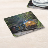 Classic Diesel Train Engine Vierkante Kartonnen Onderzetter (Schuin)