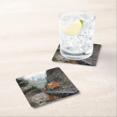 Classic Diesel Train Engine Vierkante Kartonnen Onderzetter (Insitu)