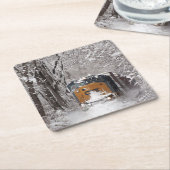 Classic Diesel Train Engine Vierkante Kartonnen Onderzetter (Schuin)