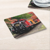 Classic Diesel Train Engine Vierkante Kartonnen Onderzetter (Schuin)