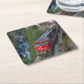 Classic Diesel Train Engine Vierkante Kartonnen Onderzetter (Schuin)