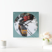 Classic Diesel Train Engine Vierkante Klok (Huis)