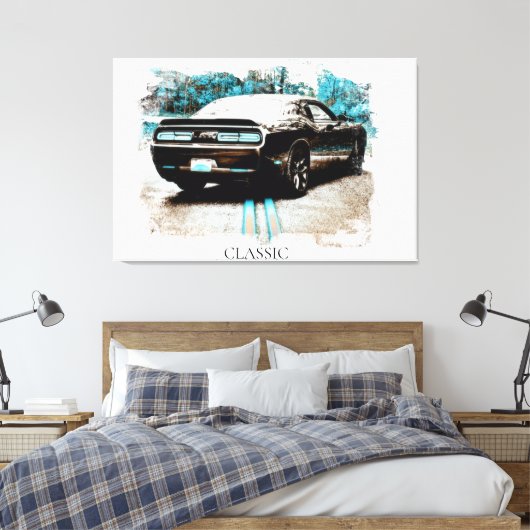 *~* Classic Digitaal NIR Oude Antiek Spierauto Canvas Afdruk (Insitu (Slaapkamer))