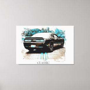 *~* Classic Digital NIR DODGE Challenger Canvas Afdruk