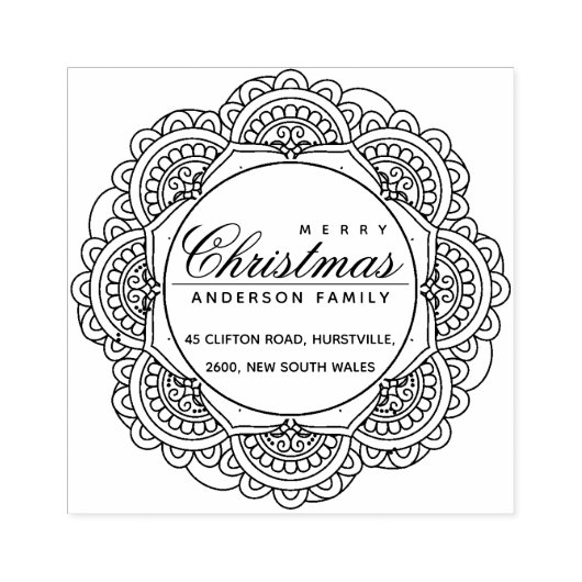 CLASSIC  DOUANESCHRISTMAS ADRES 	RUBBERSTEMPEL (Afrduk)