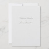 Classic Dove Grey Linen Mariage Script Invitation (Dos)