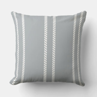 Classic Dove Grey with Stripes Throw Pillow Kussen