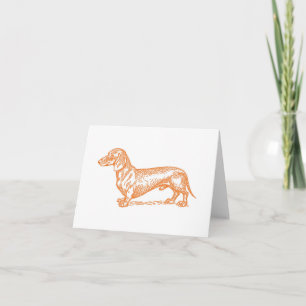 Classic Doxie - Oranje blanco Kaart