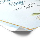 Classic Dusty Blue Greenery Custom Digital Sign Poster (Hoek)