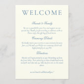 Classic Dusty Blue Minimalist Wedding Welcome Programma (Voorkant)