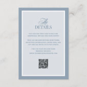 Classic Dusty Blue | QR Code Wedding Guest Details Informatiekaartje (Voorkant)