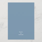 Classic Dusty Blue Waterverf Floral Wedding Menu (Achterkant)