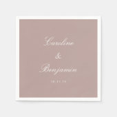 Classic Dusty Mauve Script Elegant Wedding Custom Servet (Voorkant)