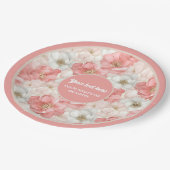 Classic dusty pink and gold 80th birthday plate papieren bordje (Gekanteld)