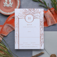 Classic Dusty Roos Gold Monogram Wreatw Wedding