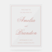 Classic Dusty Rose Border Script Wedding Welcome (Recto)
