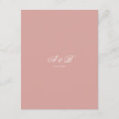 Classic Dusty Rose Monogram Script Wedding Details Informatiekaartje (Achterkant)