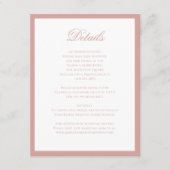 Classic Dusty Rose Monogram Script Wedding Details Informatiekaartje (Voorkant)