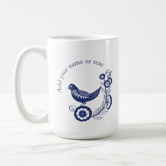 Classic Dutch Blue Delft Tile Bird Design Koffiemok (Links)