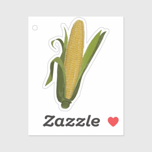 Classic Ear of Corn Illustration Sticker (Vel)