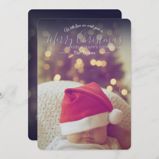 Classic Editable avec l'amour Carte de Noël (Devant / Derrière)