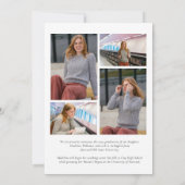 Classic Eenvoudig 5 Foto Afstuderen Collage Aankondiging (Achterkant)