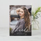 Classic Elegance Afstuderen foto Bedankkaart (Staand voorkant)