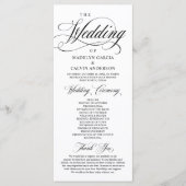 Classic Elegance Black Script, Wedding Ceremonie P Programma (Voorkant)